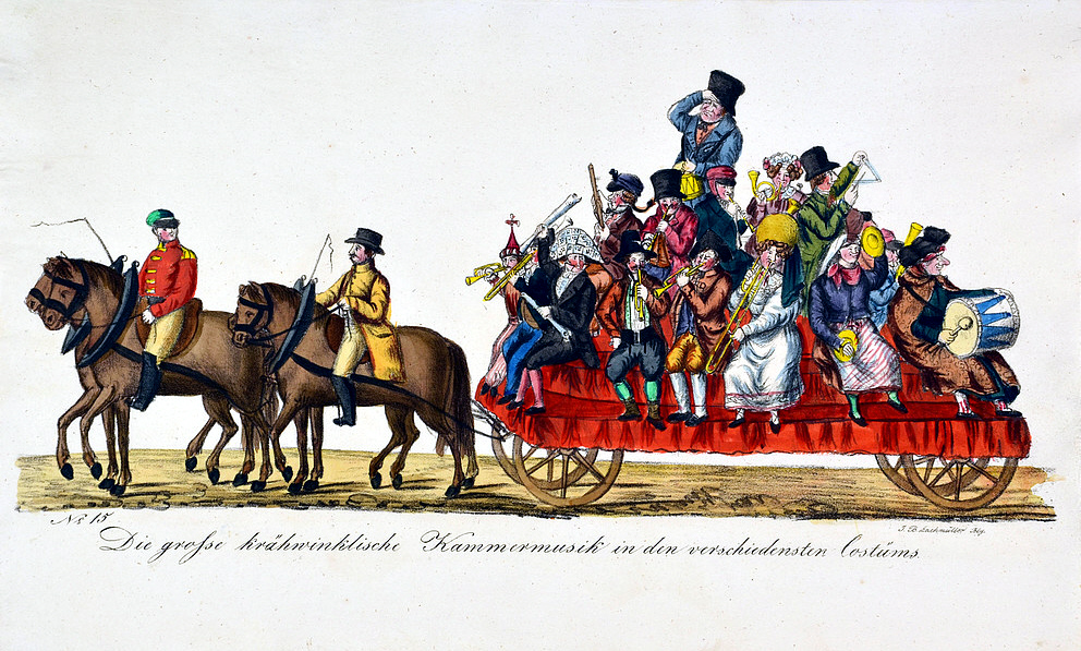 Bamberg Maskerade 1837 — public-domain engraving from Wikimedia Commons